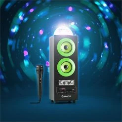 Auna Multimedia [second Choix] DiscoStar Green Enceinte Bluetooth -Audio-et-HiFi Soldes 10028849 0003 ambiente2 auna DiscoStar Green Bluetooth Lautsprecher reedit v2