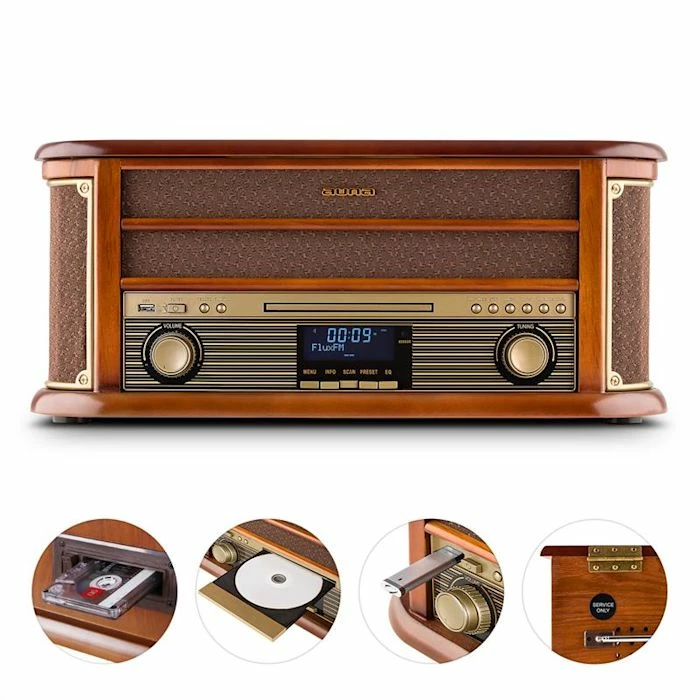 Auna Multimedia Chaîne Stéréo Rétro Belle Epoque 1908 DAB 4 Auna Multimedia Chaîne Stéréo Rétro Belle Epoque 1908 DAB – Image 2