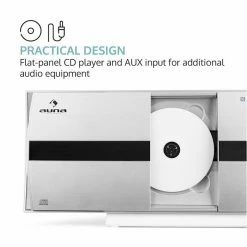 Auna Multimedia [second Choix] Chaîne Stéréo Verticale V-20 DAB -Audio-et-HiFi Soldes 10031466 0005 logo auna V20 DAB Vertikal Stereoanlage silber weiss reedit