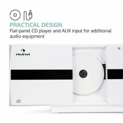 Auna Multimedia [second Choix] Chaîne Stéréo Verticale V-20 DAB -Audio-et-HiFi Soldes 10031467 0005 logo auna V20 DAB Vertikal Stereoanlage weiss reedit