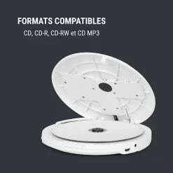 OneConcept Lecteurs CD & MP3 CDC 100MP3 Discman Lecteur CD MP3 & écouteurs LCD ASP- Blanc -Audio-et-HiFi Soldes 10031564 fr 0004 logo