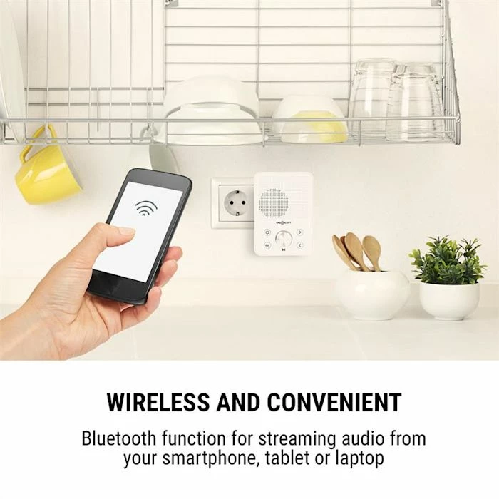 OneConcept Radios Bluetooth Plug+Play FM Radio Pour Prise Murale – Image 3