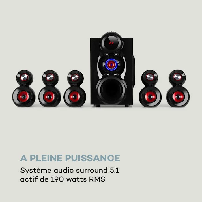Auna Systèmes D´enceintes 5.1 X-Gaming 5.1 Système Audio Surround 5 Auna Systèmes D´enceintes 5.1 X-Gaming 5.1 Système Audio Surround – Image 3