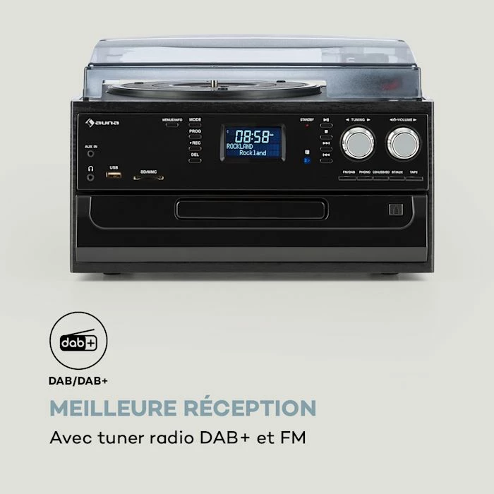 Auna Multimedia Chaîne Stéréo Rétro Oakland DAB 5 Auna Multimedia Chaîne Stéréo Rétro Oakland DAB – Image 3