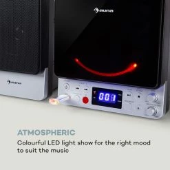 Auna Multimedia Microstar Micro Chaîne -Audio-et-HiFi Soldes 10035302 uk 0006 logo auna Vertical Microsystem BT CD USB MP3 SI BK