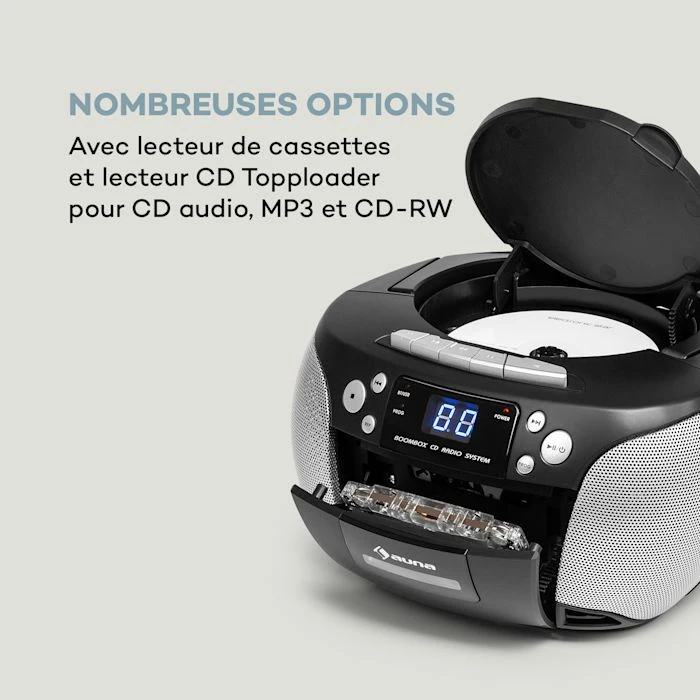 Auna Lecteurs CD & MP3 Harper CD Boombox 7 Auna Lecteurs CD & MP3 Harper CD Boombox – Image 5