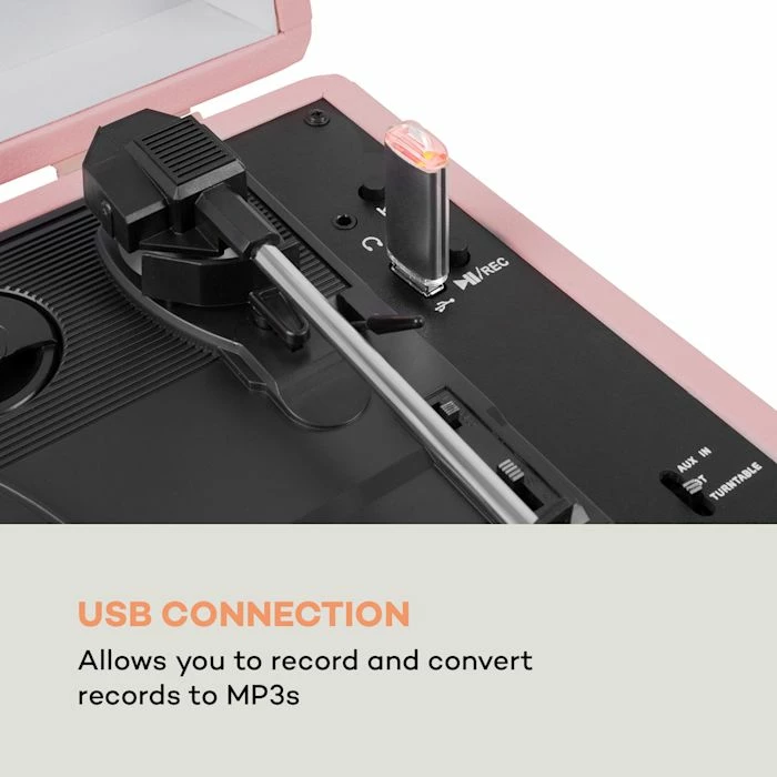 Auna Platines Retro Tourne-disque Peggy Sue BT 6 Auna Platines Retro Tourne-disque Peggy Sue BT – Image 4