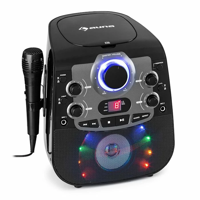 Auna Multimedia StarMaker 2.0 Système De Karaoké Fonction Bluetooth Lecteur De CD Avec Micro. 3 Auna Multimedia StarMaker 2.0 Système De Karaoké Fonction Bluetooth Lecteur De CD Avec Micro.