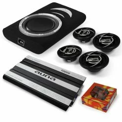 Auna Packs Sono Auto Set Auto HiFi 4.1 "Silverstone" Ampli Subwoofer Enceintes