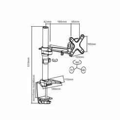 Auna Câbles HDMI ET01-C011 Bras Pivotant - Support De Table -Audio-et-HiFi Soldes 60001117 yy 0006 dimensions