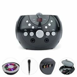 Auna Multimedia SingSing Noir + Dazzl Mic Set -Audio-et-HiFi Soldes 60002108 yy 0003 detail auna SingSing Karoke Player black reedit